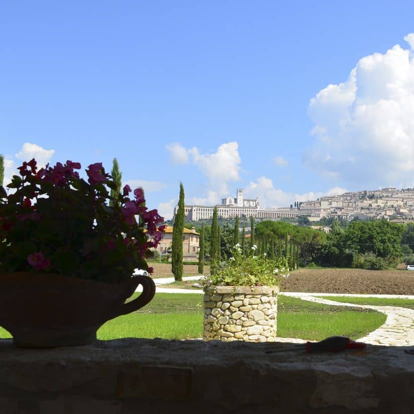 Dall'Agriturismo All'Antica Mattonata si gode di una fantastica vista su Assisi