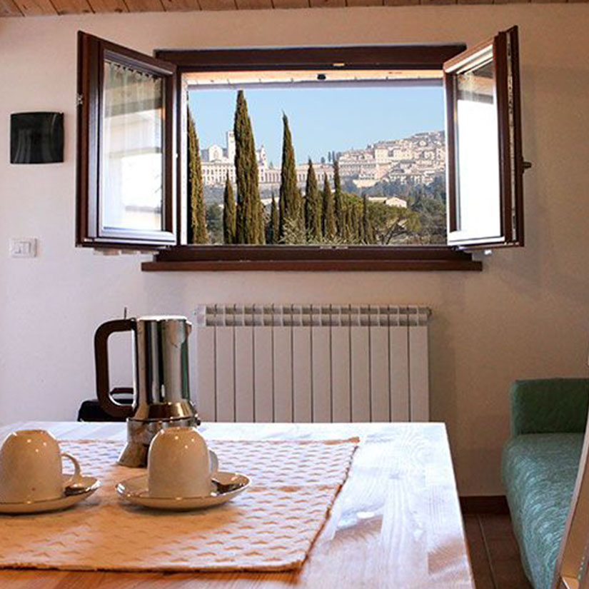 Vista da Assisi appartamento vacanze in Agriturismo all'antica Mattonata Umbria