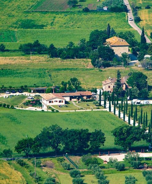 Farm holidays Assisi, garden with panoramic view Basilica of Saint Francis
